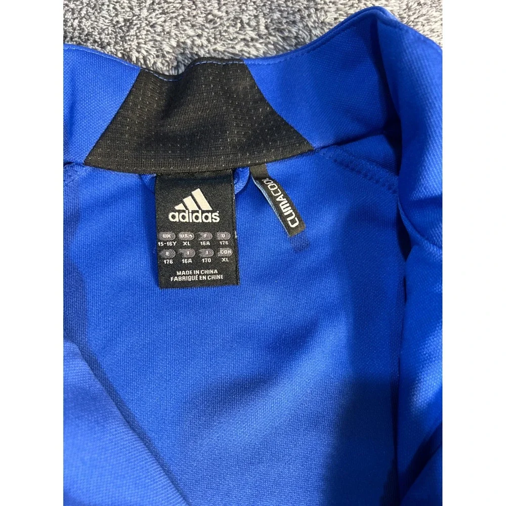 Adidas Kids Blue Black Climacool Full Zip Track Jacket XL 15-16Y